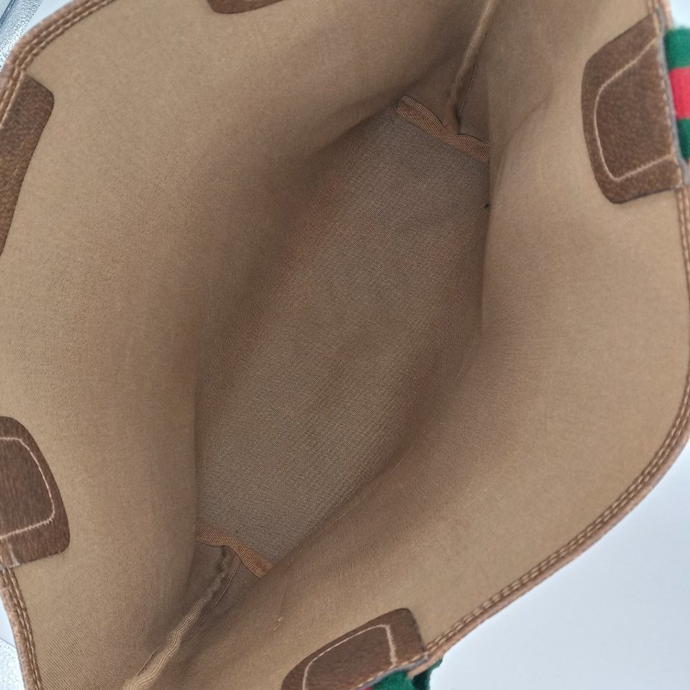 Vintage Gucci Sherry Line Guccissima Monogram Leather Tote Laptop Bag Brown - Picture 13 of 13